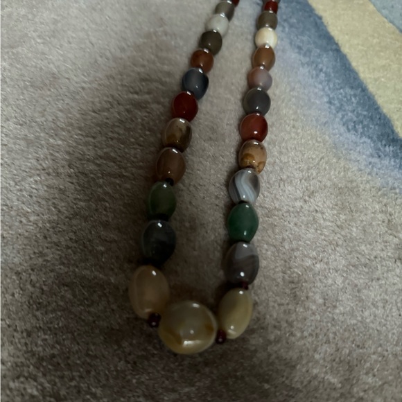 Natural agate and garnet stones neckless - Picture 3 of 6